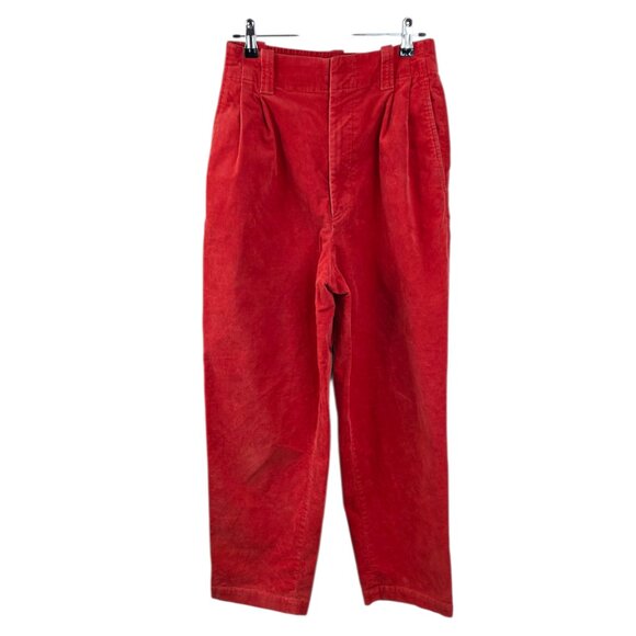 Marni x Uniqlo Pleated Front Corduroy Pants, High Rise, Orange, Size Small - Picture 1 of 12